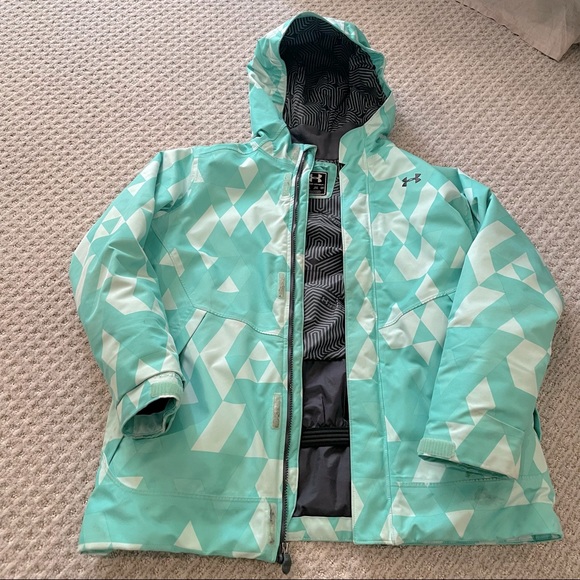 Under Armour YXL, Coldgear, Infrared, Powerline, Winter Jacket. Mint Green. - Picture 2 of 14